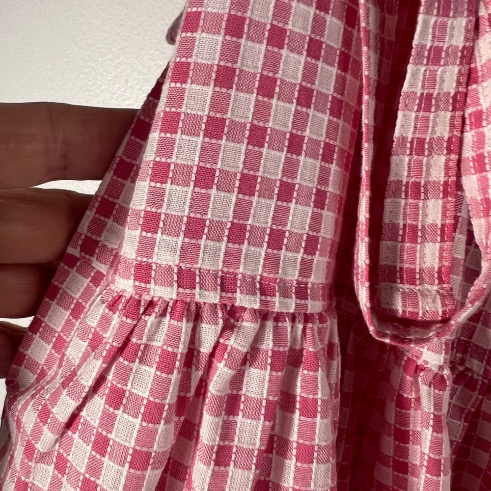 Cece Tulip Fields Gingham Confetti Pink White Midi Skirt Lined NWT 6 Side Zip - Picture 7 of 11